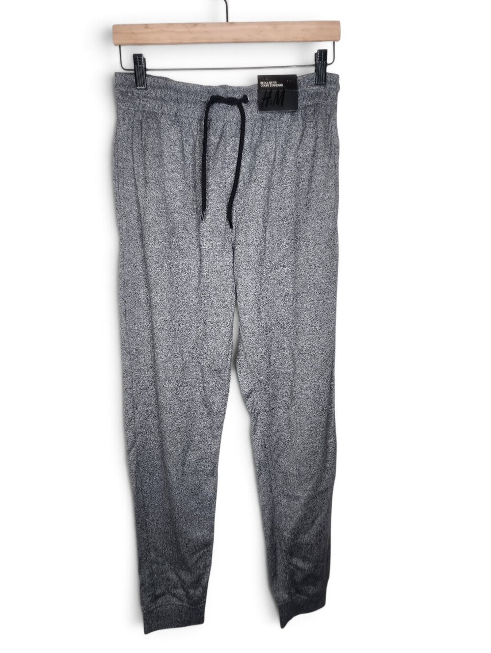 H&M Regular Fit Jogger Pants in Heathered Grey Melange Size S